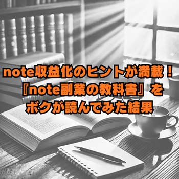 【読書感想文】note収益化のヒントが満載!『note副業の教科書』をボクが読んでみた結果
